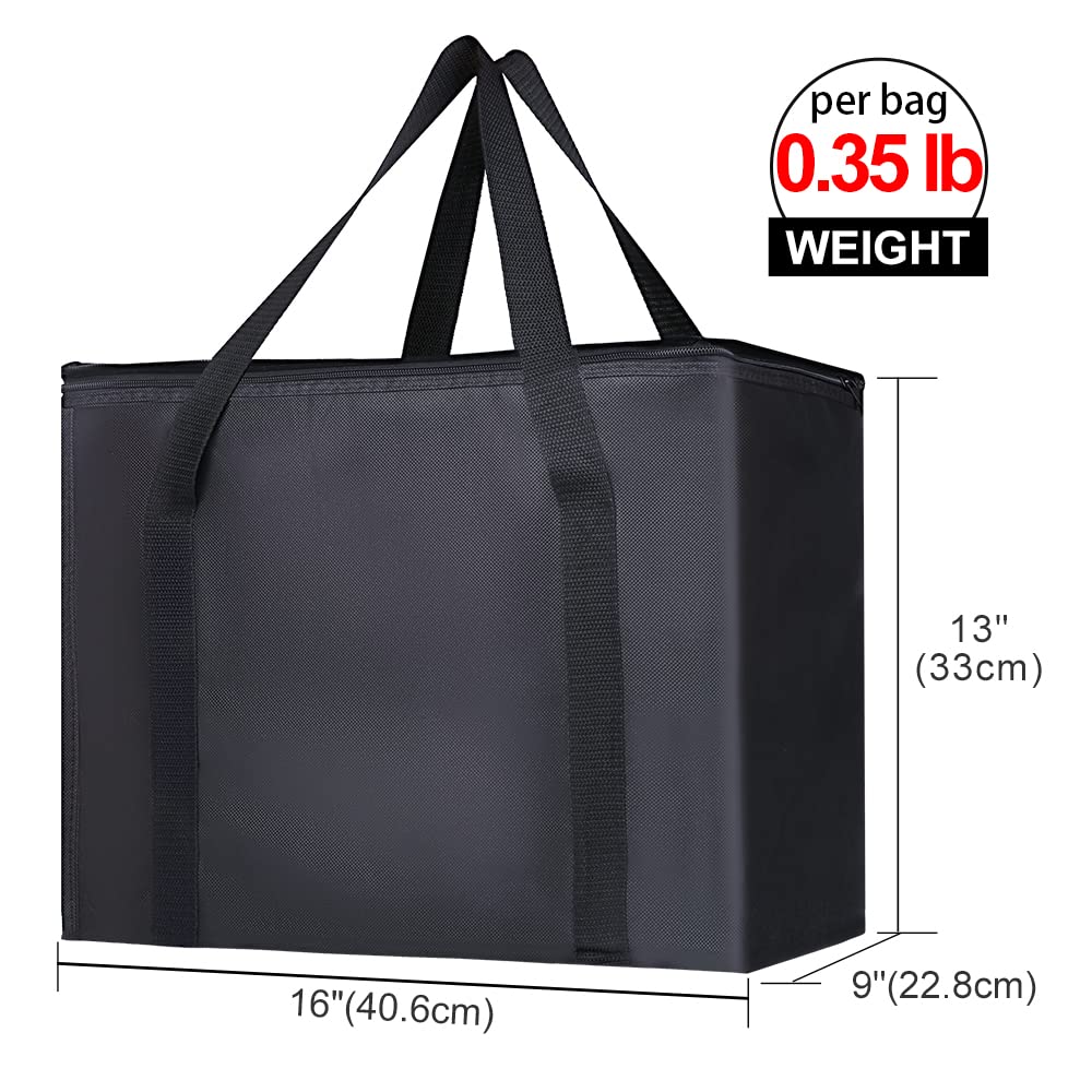 "Nova Solva Heavy-Duty Insulated Grocery Bag - Large Thermal Food Delivery Tote with Zipper Top & Reinforced Handles - Image 2
