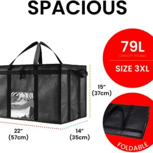 "Nova Solva Heavy-Duty Insulated Grocery Bag - Large Thermal Food Delivery Tote with Zipper Top & Reinforced Handles