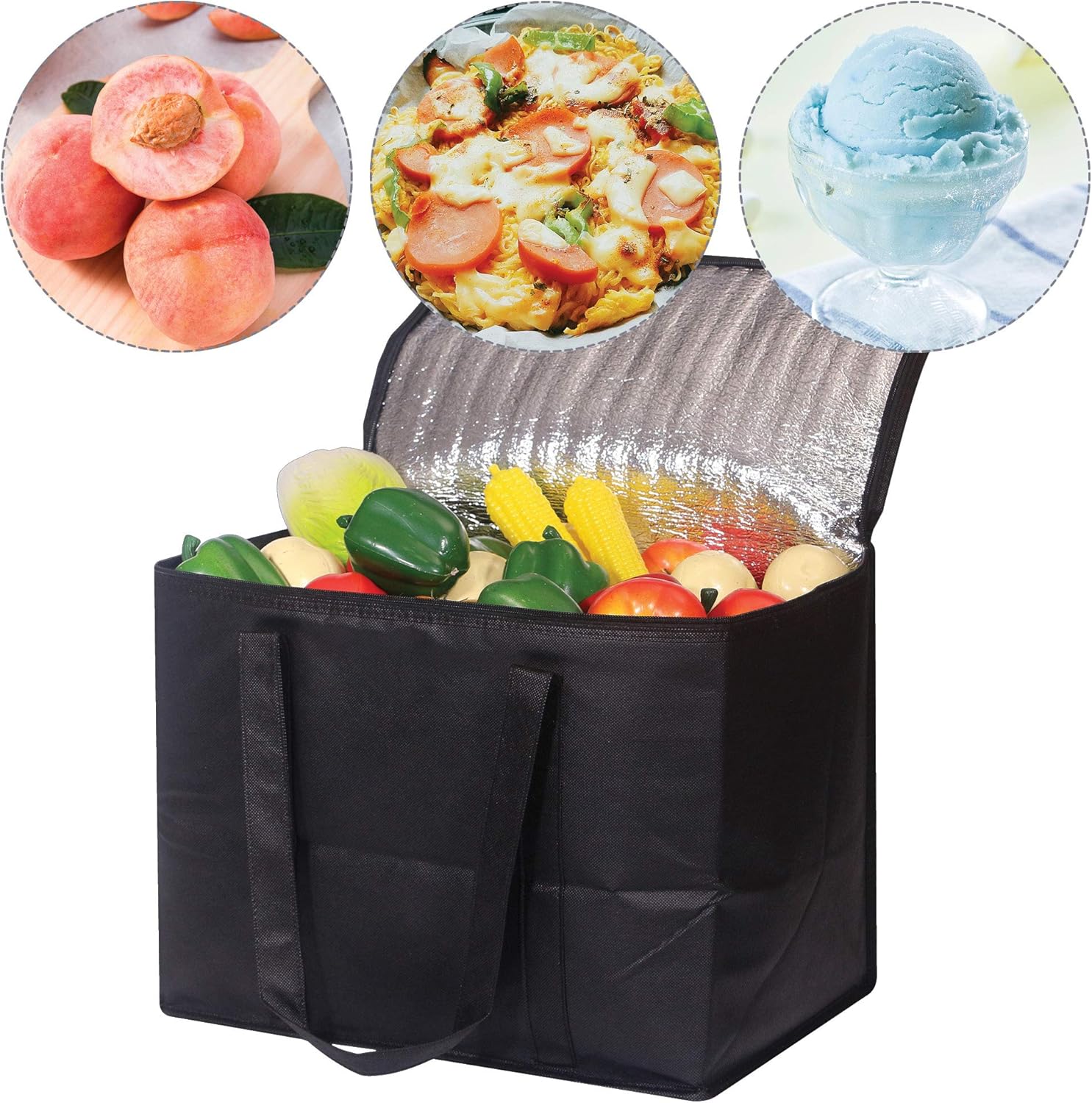 Reinforced Handles for Heavy Loads, Large Capacity Foldable Shopping Totes.