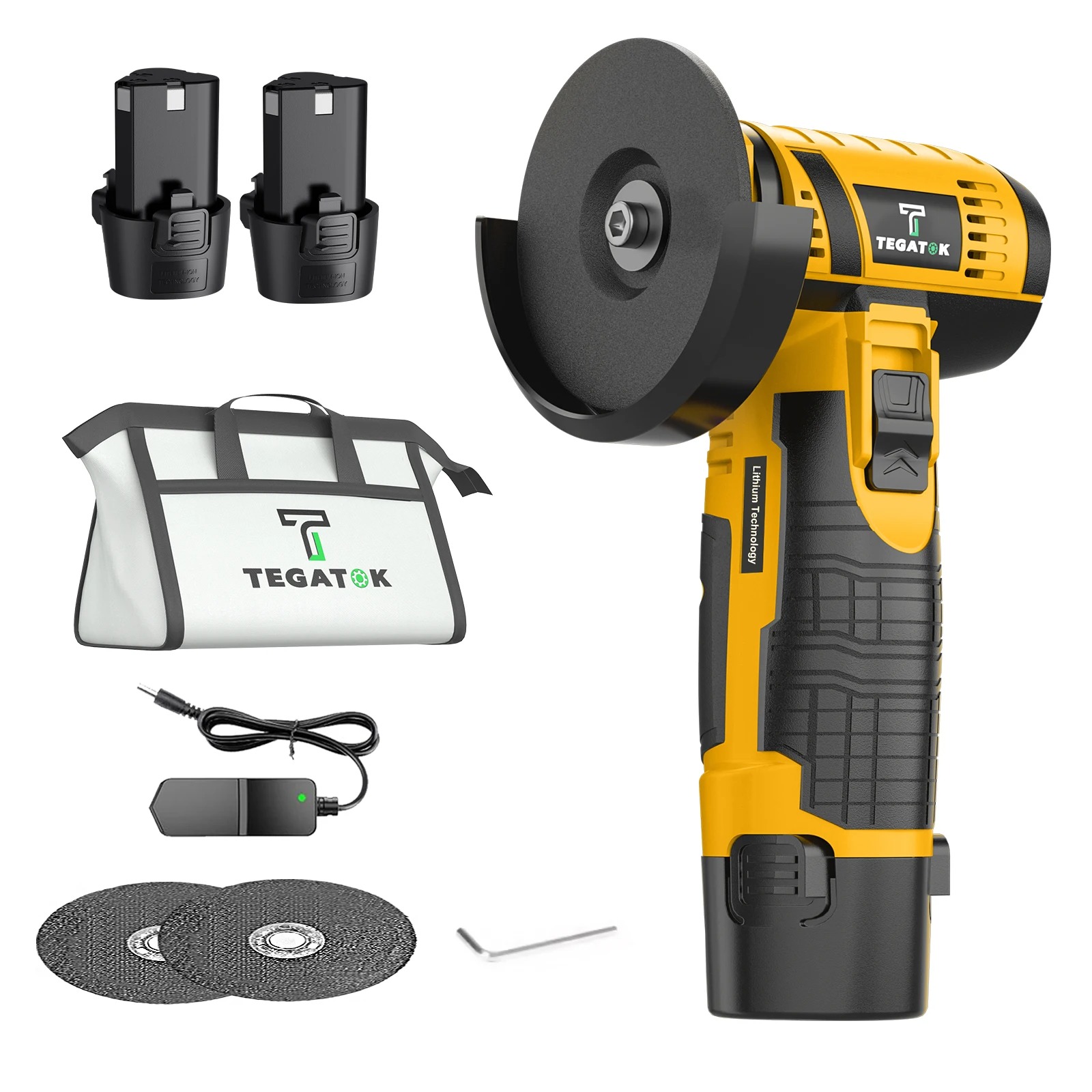 TEGATOK 12V Mini Cordless Angle Grinder