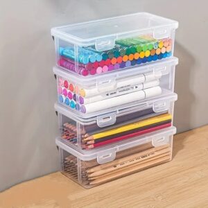 PUREORGANIZE Stackable Storage Box – Multi-Purpose Stationery & Craft Organizer