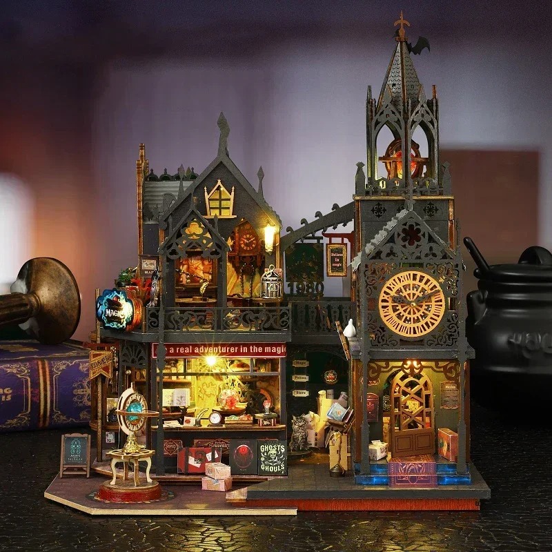 DIY 3D Wooden Book Nook: The Magic Emporium & Clock Tower - Image 2