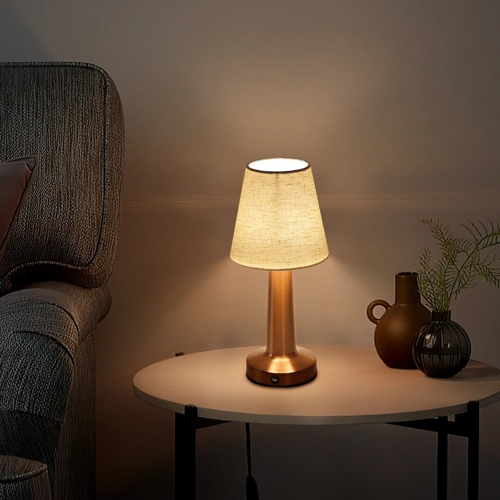 AetherGlow Heritage Glow Cordless Fabric Table Lamp - Image 3
