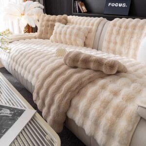 CLOUDSTEP Rabbit Fur Feel Embossed Sofa Cover