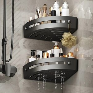 AZURA Aluminum Corner Shower Shelf – Rust-Proof Floating Organizer