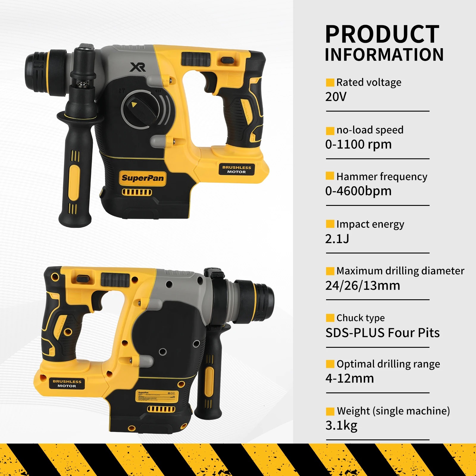 SuperPan 360° Rotating Handle Cordless Rotary Hammer - Image 3
