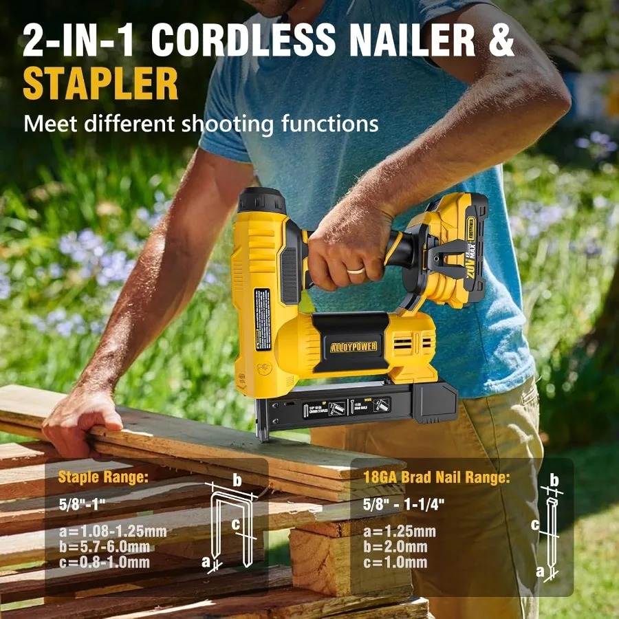 HILDA Professional 20V Cordless 2-in-1 Brad Nailer & Stapler - Image 2