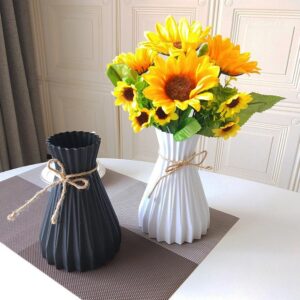 AZURA Origami Vase with Rustic Jute Accent