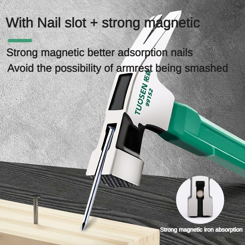 TUOSEN Professional Magnetic Claw Hammer with Nail Starter - Image 2