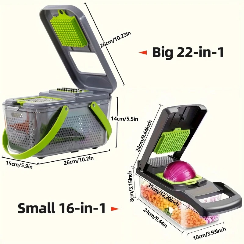 ChefMekanix 12-Piece Multi-Chopper – Large Capacity Vegetable Dicer & Slicer Set - Image 3