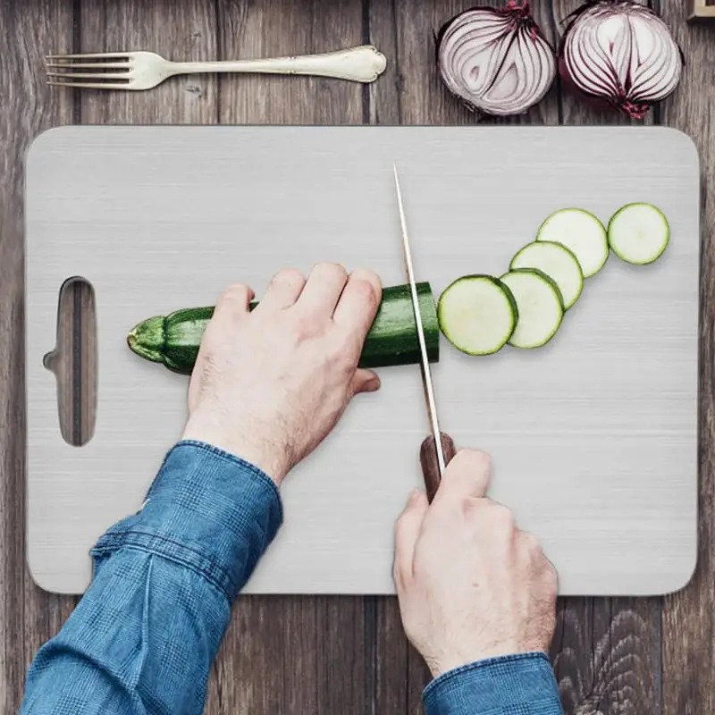 EcoCrisp Stainless Steel Cutting Board – Hygienic & Ultra-Durable Meat & Veggie Surface - Image 3