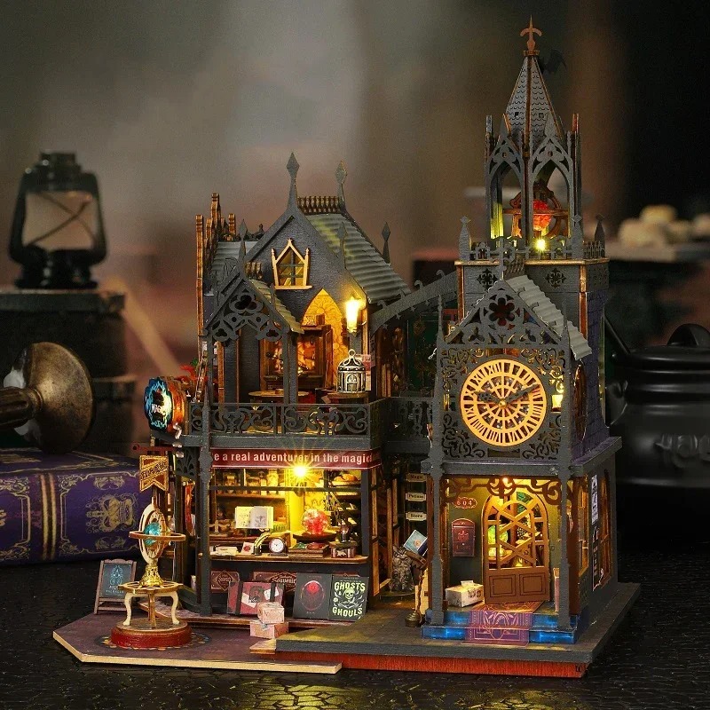 DIY 3D Wooden Book Nook: The Magic Emporium & Clock Tower - Image 4