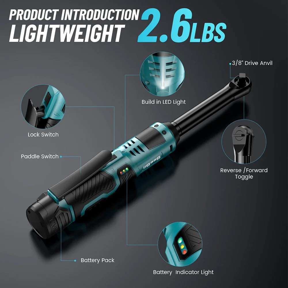 SeeSii Professional Cordless High-Torque Electric Ratchet Wrench