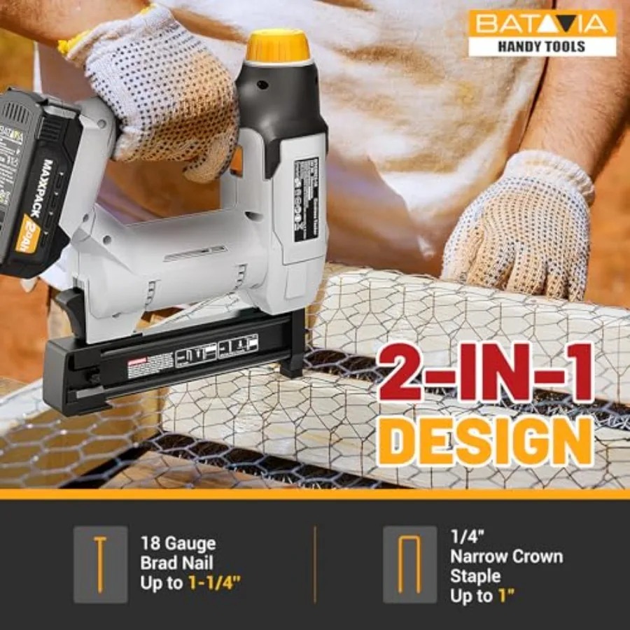 BATAVIA Professional 18V Cordless 2-in-1 Brad Nailer & Stapler - Image 2