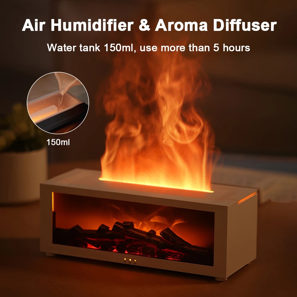 SteamVoyage3D Simulation Fireplace Humidifier & Diffuser