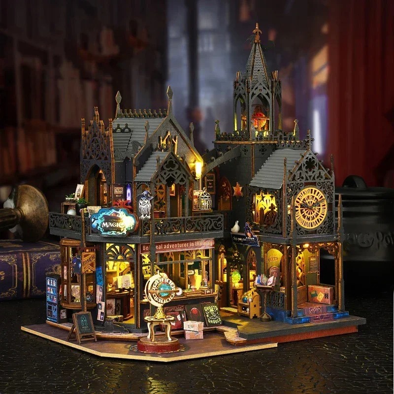 DIY 3D Wooden Book Nook: The Magic Emporium & Clock Tower - Image 5