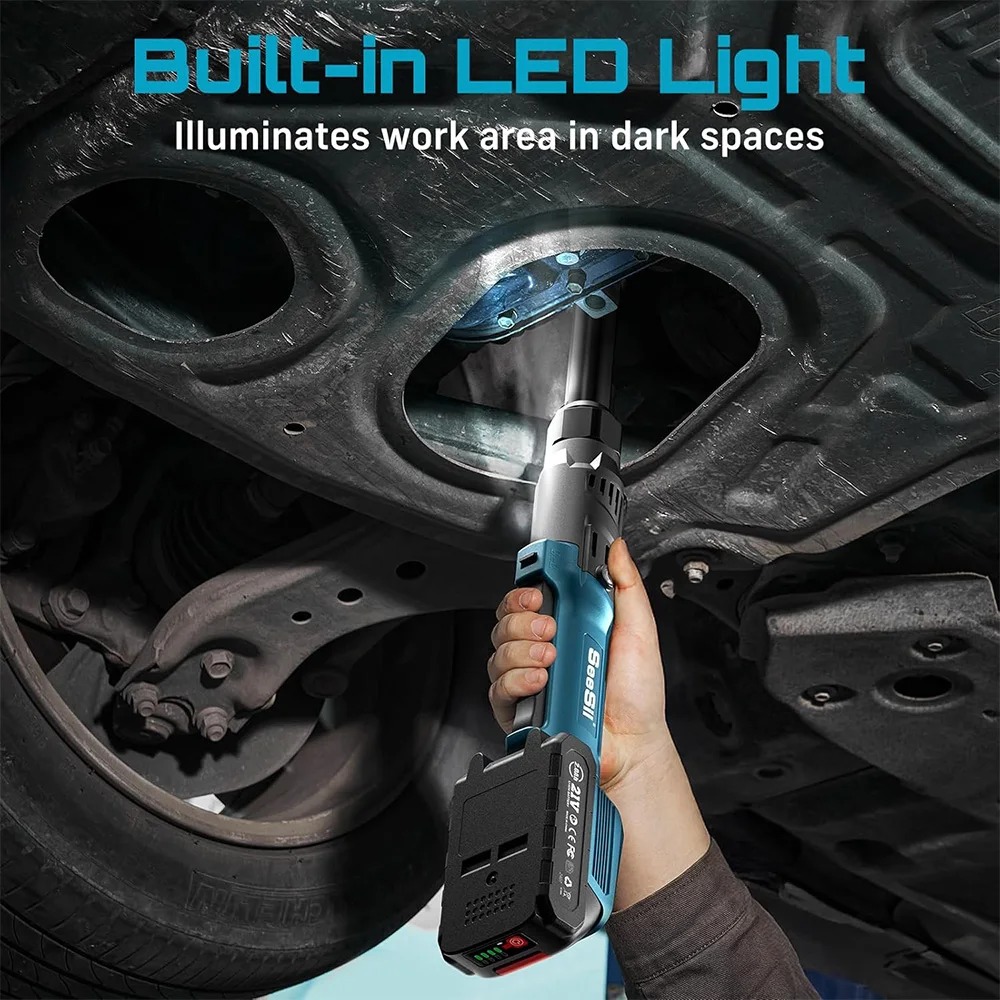 SeeSii 21V Professional Extra-Long Cordless Ratchet Wrench - Image 4