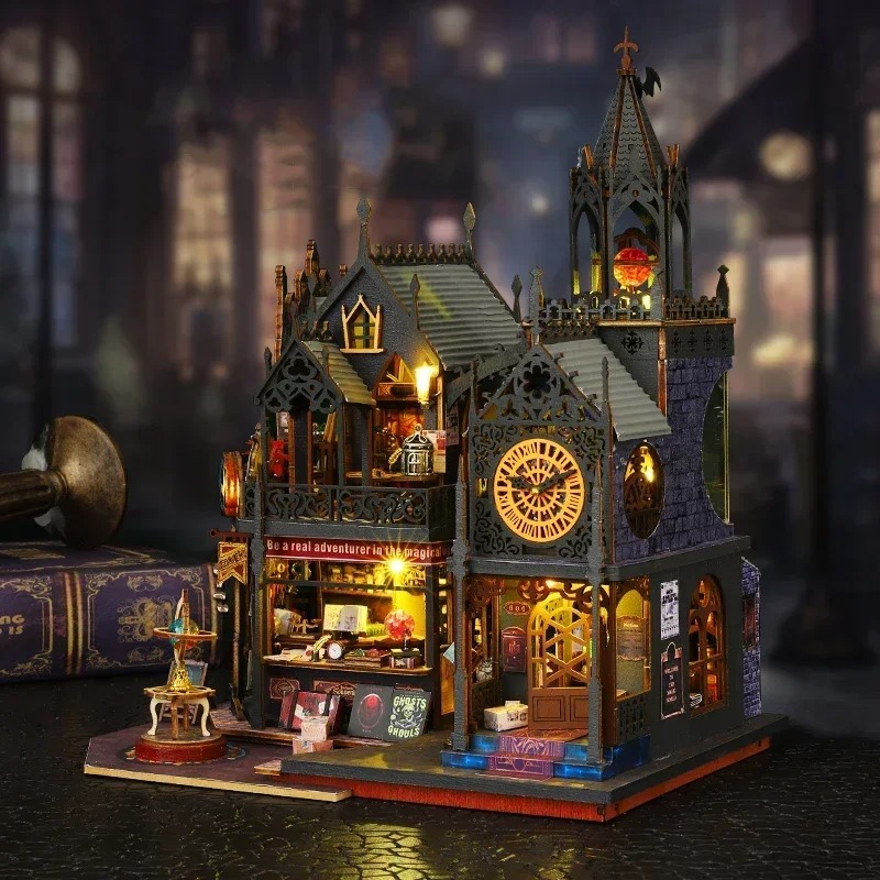 DIY 3D Wooden Book Nook: The Magic Emporium & Clock Tower - Image 6