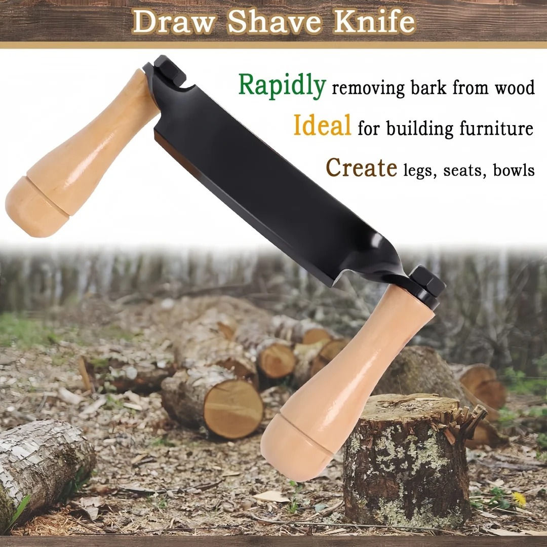 FELLED Heavy-Duty 8-Inch Curved Draw Shave Knife - Image 5