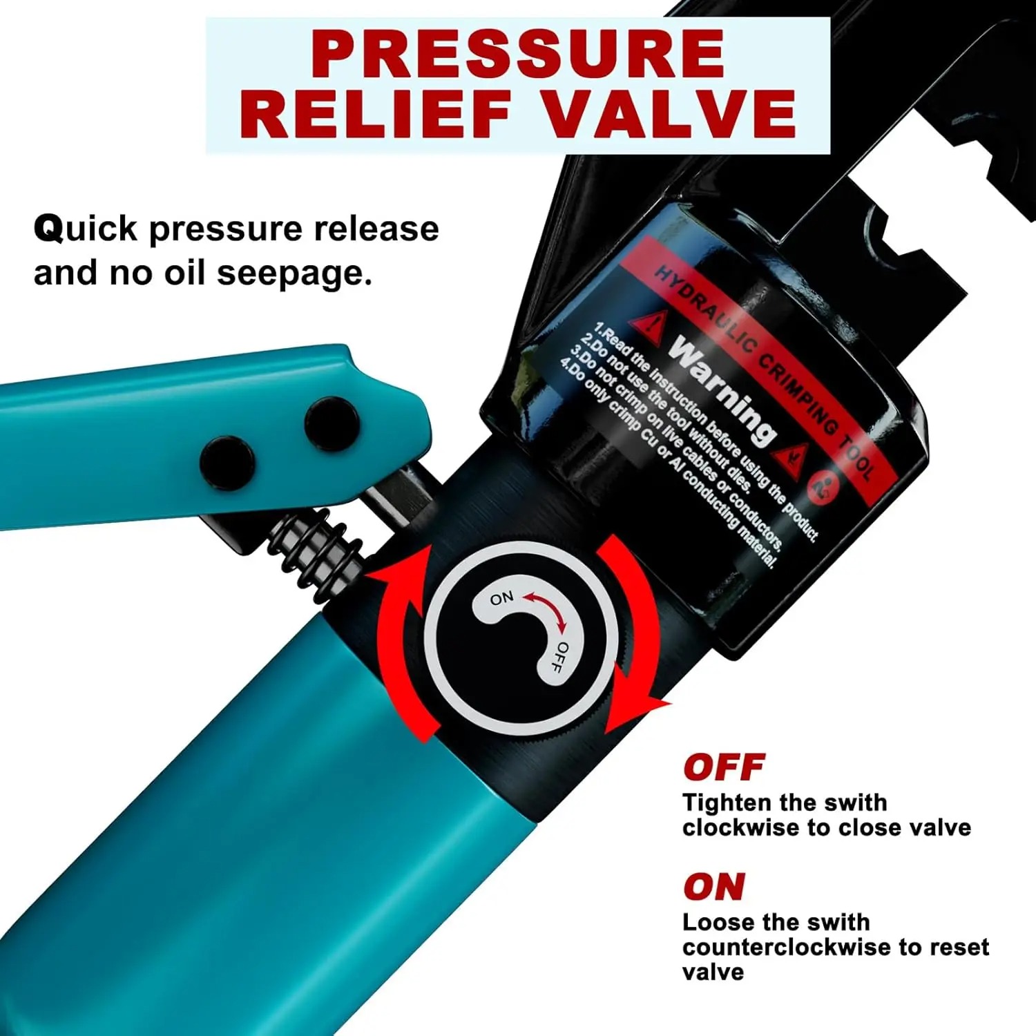 SeeSiiProfessional Manual Hydraulic Cable Terminal Crimper - Image 6