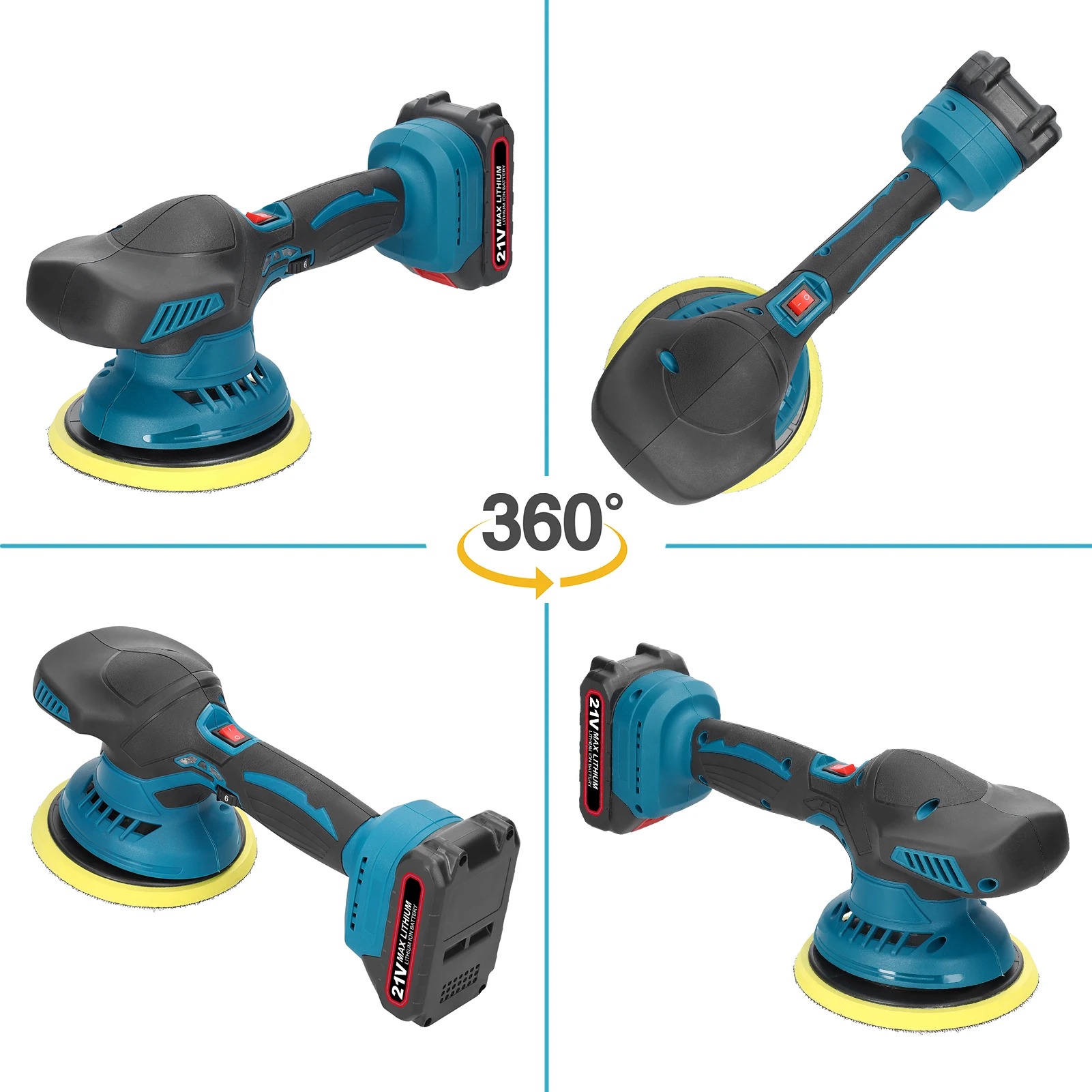 TEGATOK 21V Cordless Dual-Action Orbital Polisher & Buffer Kit - Image 5