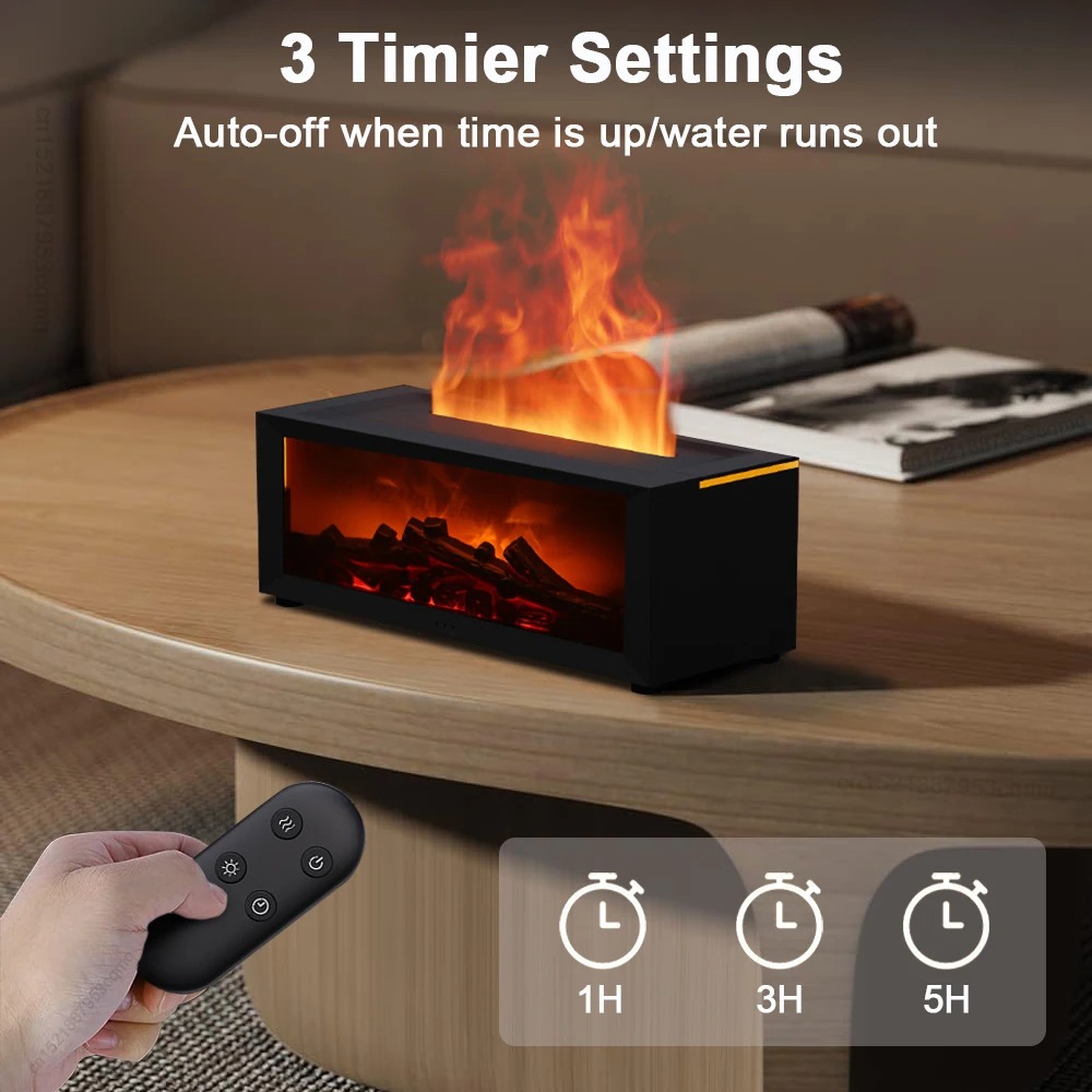 SteamVoyage3D Simulation Fireplace Humidifier & Diffuser - Image 4