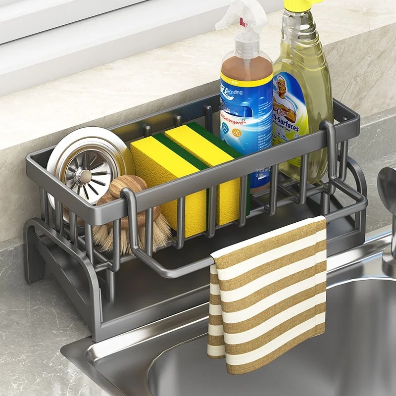 ZENITH Installation-Free Kitchen Sink Caddy & Rag Shelf