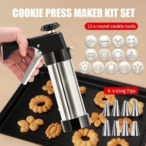 EcoCrisp Professional Stainless Steel Cookie Press & Icing Decorator Set