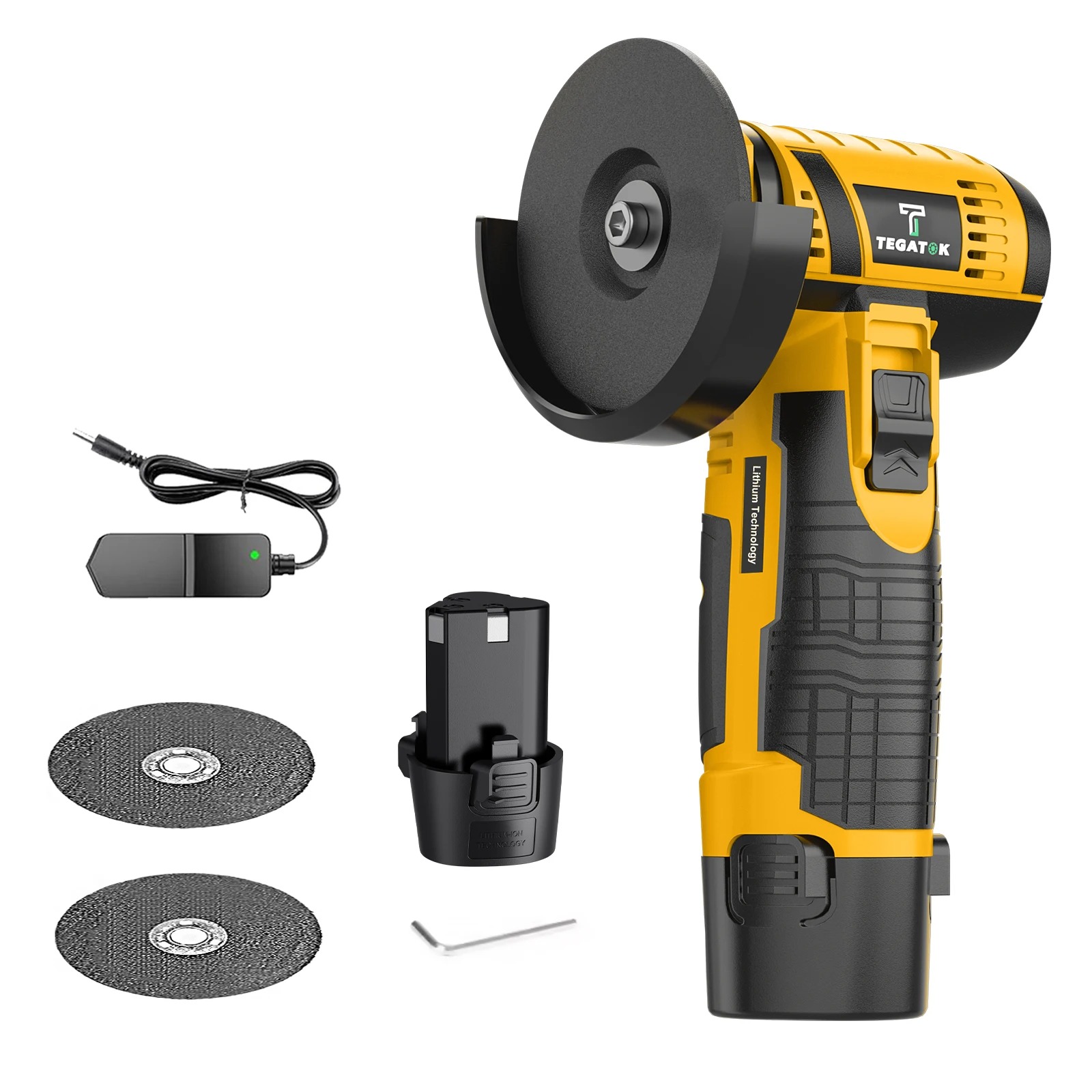 TEGATOK 12V Mini Cordless Angle Grinder - Image 8